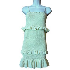Forever 21 Juniors Medium Smocked Spaghetti Strap Ruffled Bodycon Dress NWT
